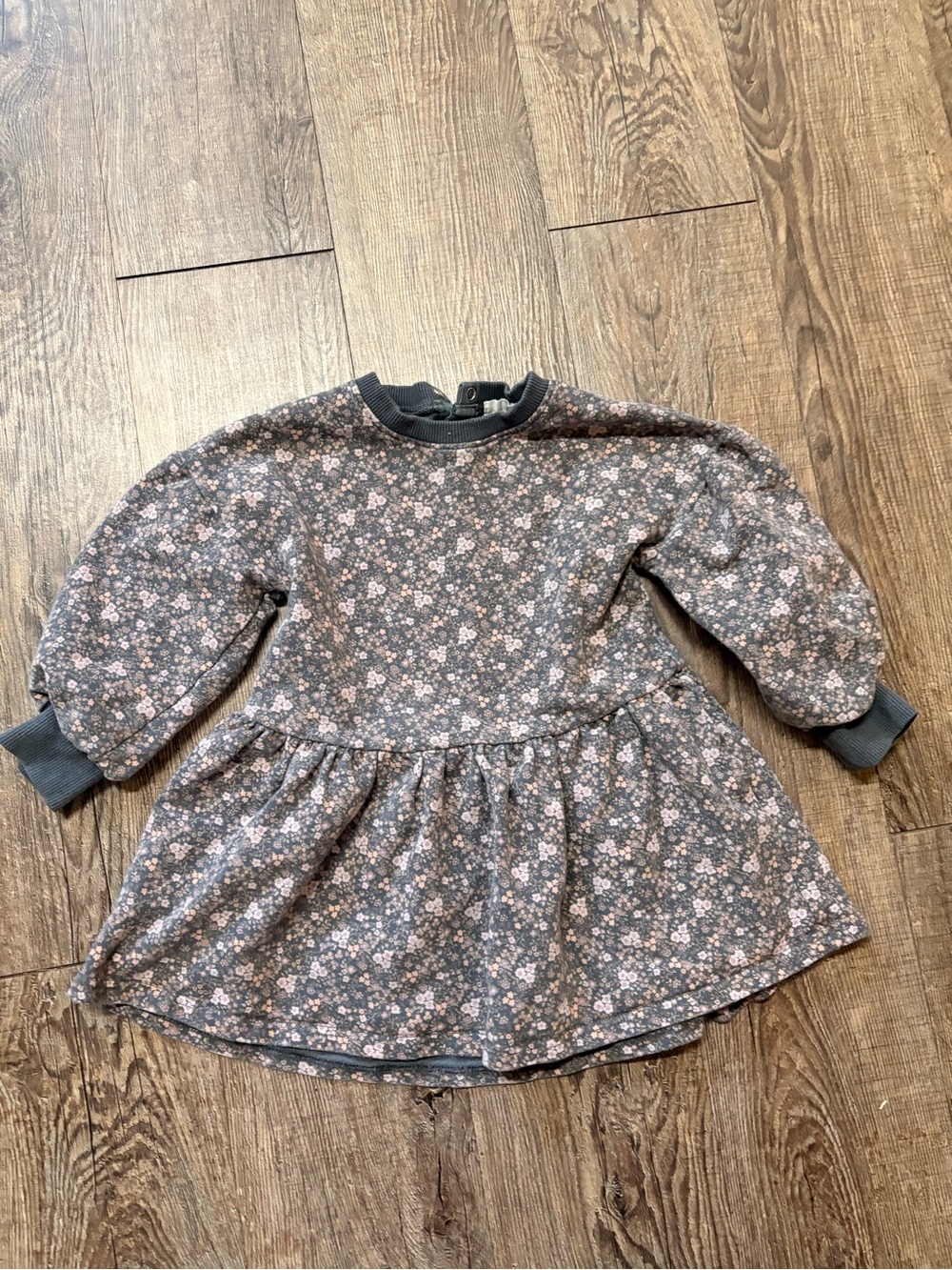 Jamie Kay Floral Long-Sleeve Dress Top in Gray and Pink